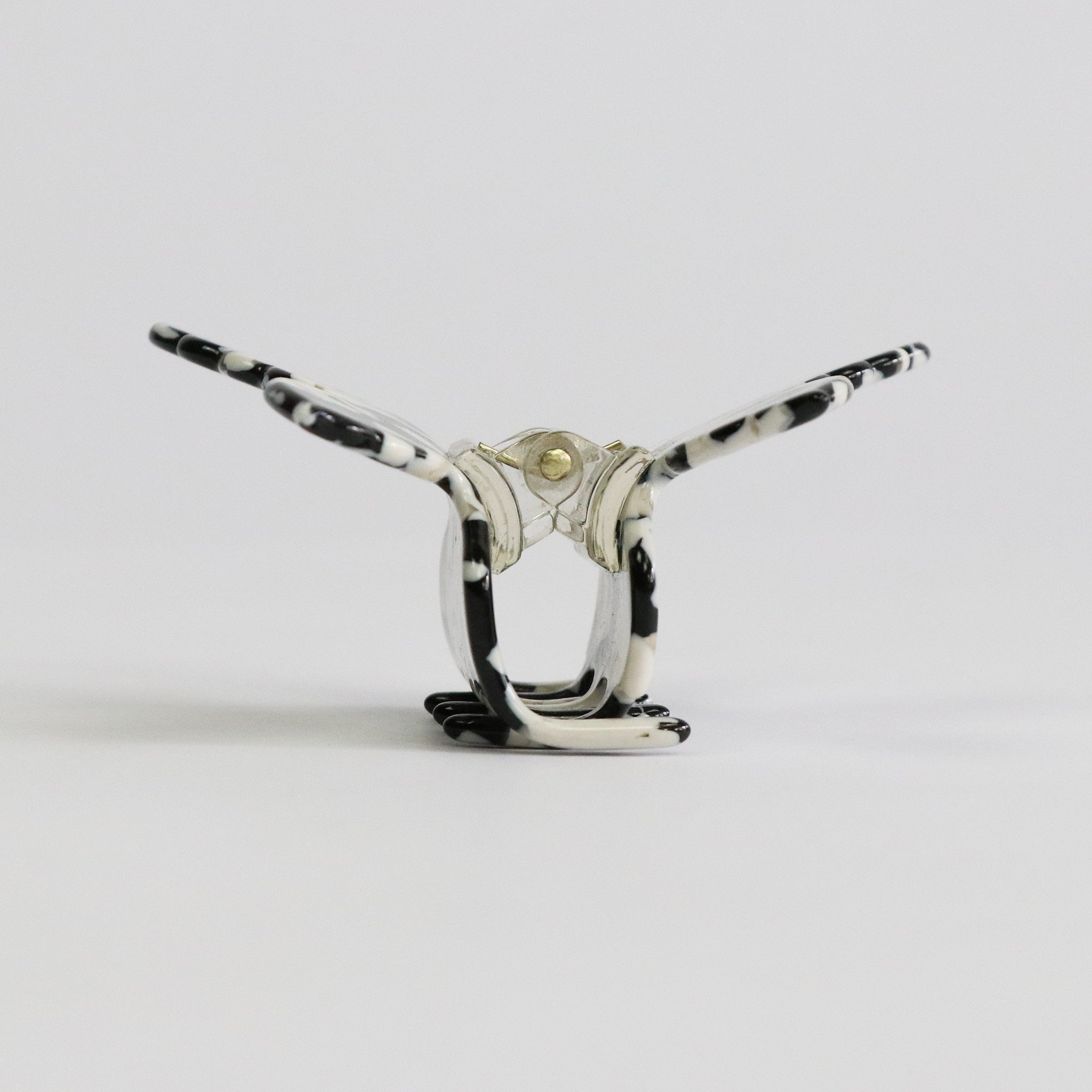 Schmetterling Haarspange Stracciatella Schwarz-Weiss