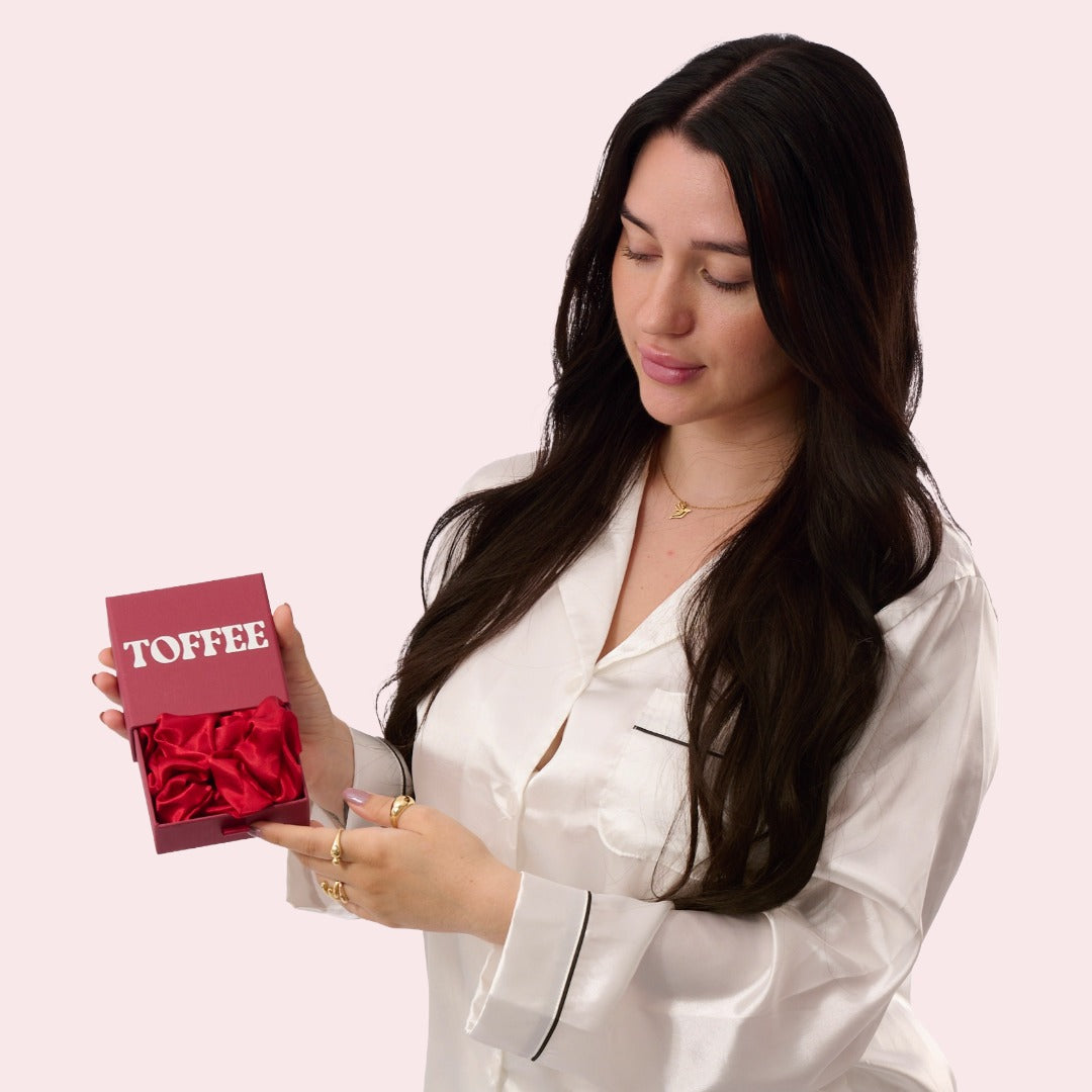 Satin Haargummi Scrunchie XL Weinrot