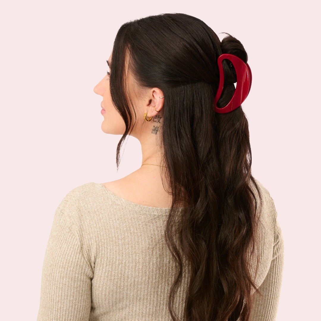 Haarklammer Olivia in Kirsch Rot