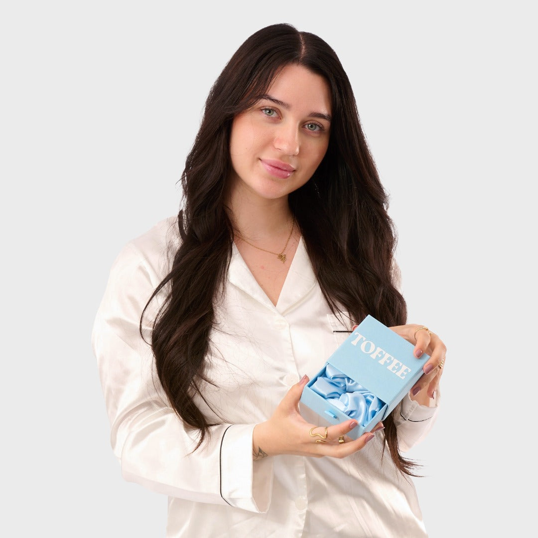 Satin Haargummi Scrunchie XL Baby Blau