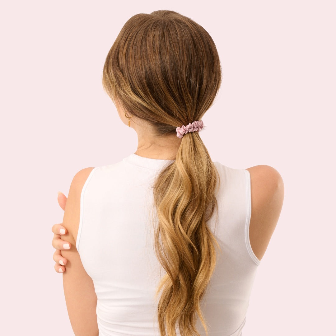 Satin Haargummi Scrunchie mini Altrosa