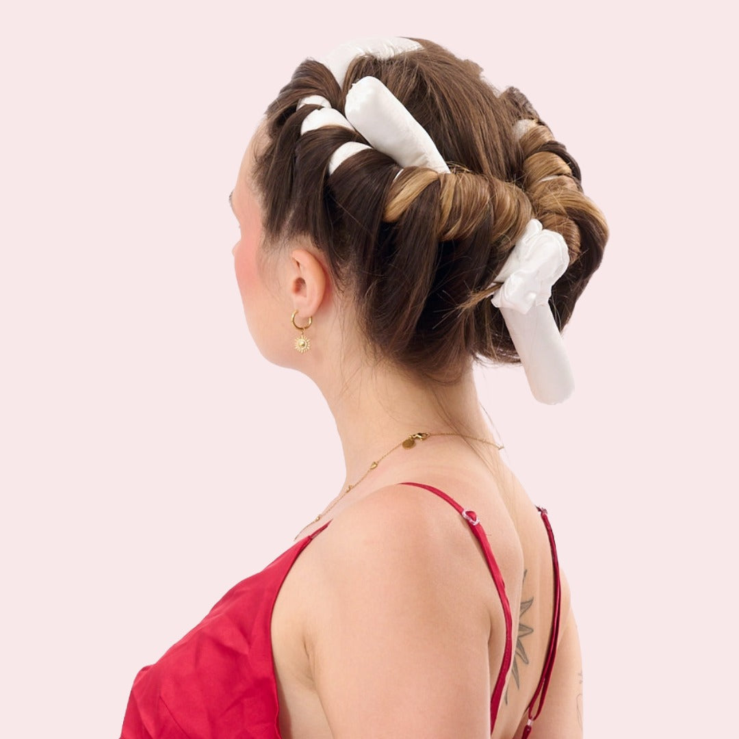 Satin Hitzefreier Lockenwickler Schnee Weiss