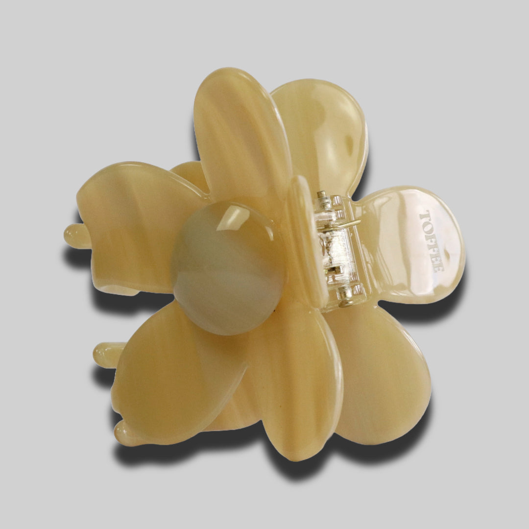 Blumen Haarspange in Shiny Beige