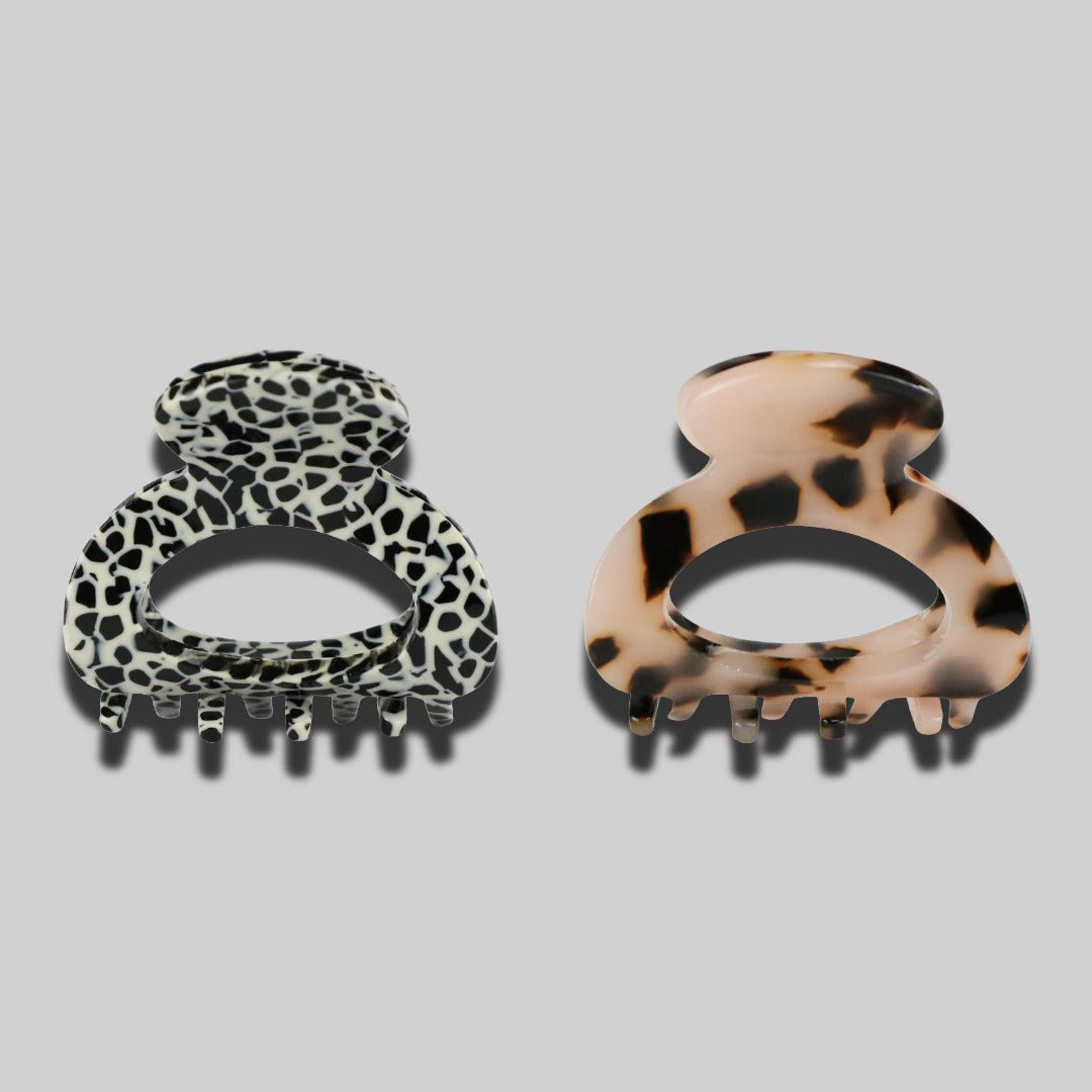 Perfektes Duo mini Haarklammern Schwarz-Weiss und Light Tortoise
