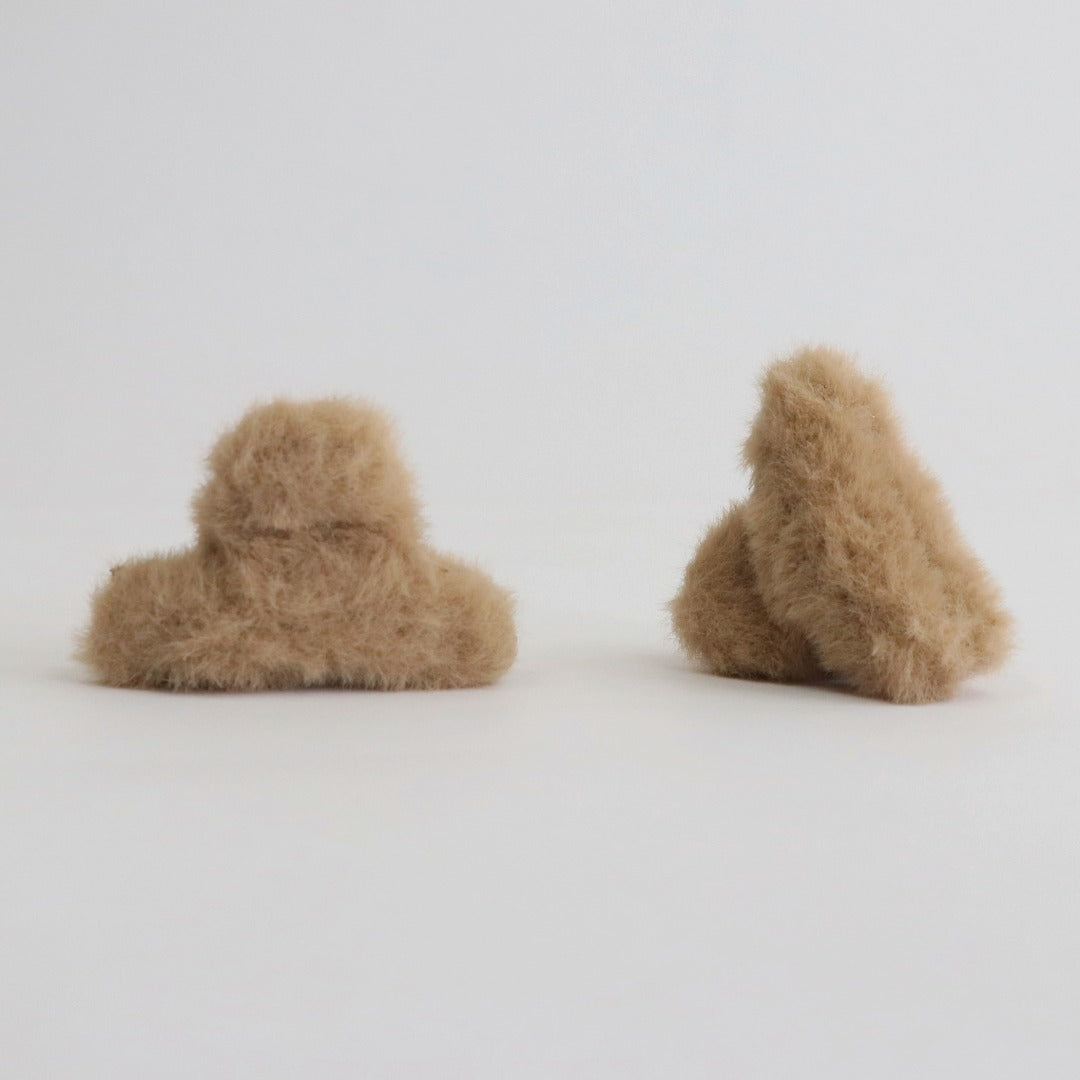 Furry Wölkchen Haarklammern mini Teddy Braun