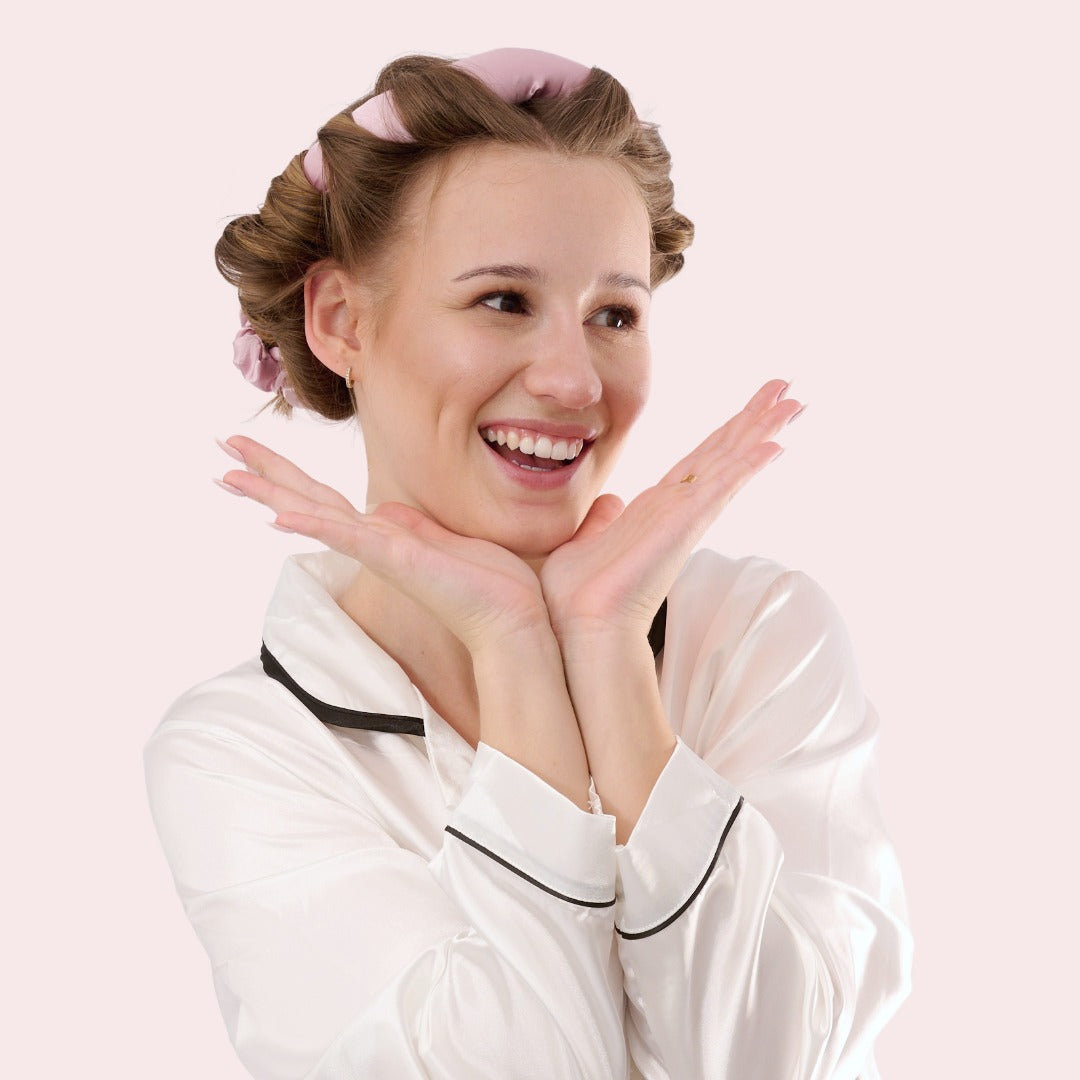 Satin Hitzefreier Lockenwickler Altrosa