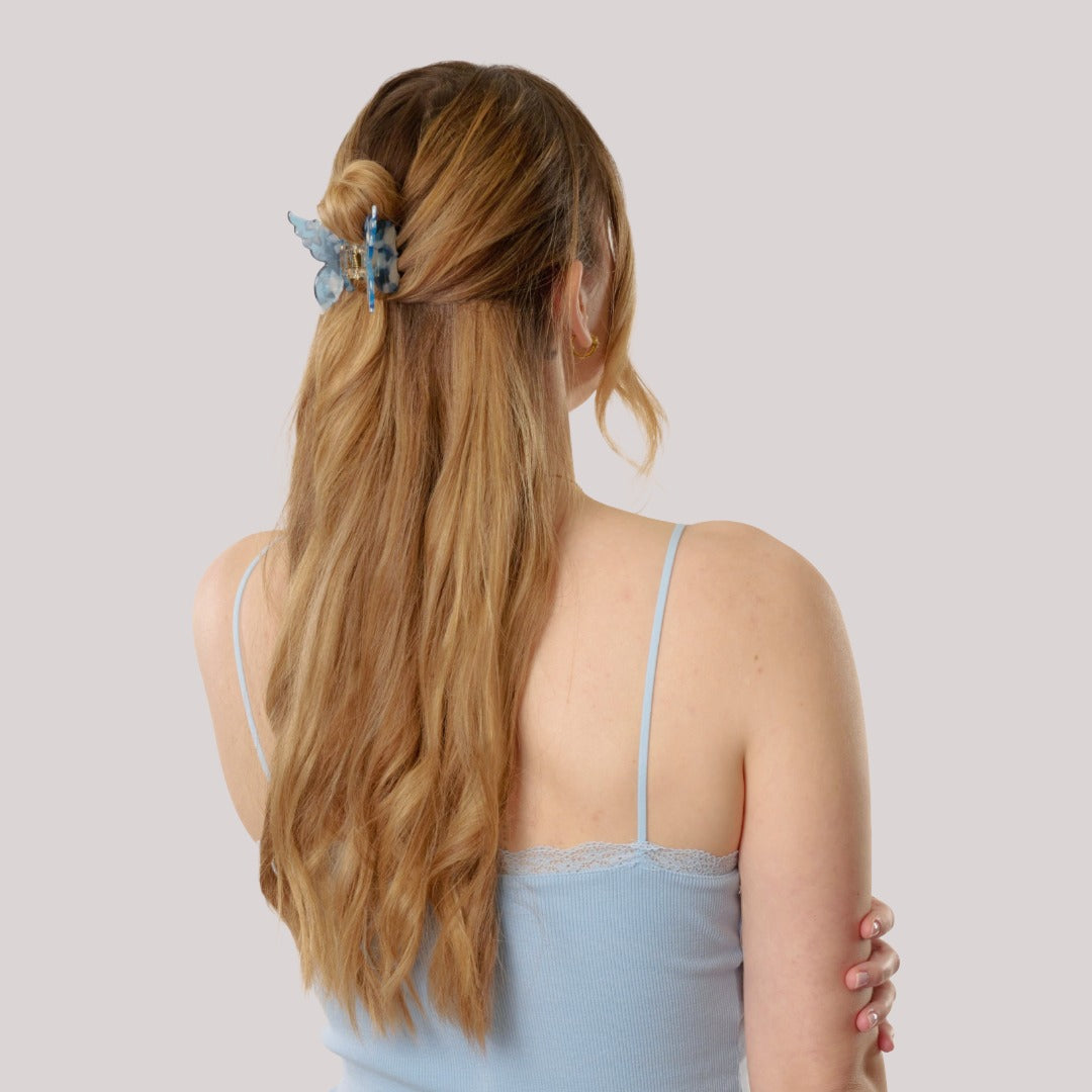 Schmetterling Haarklammer in Ocean Blue