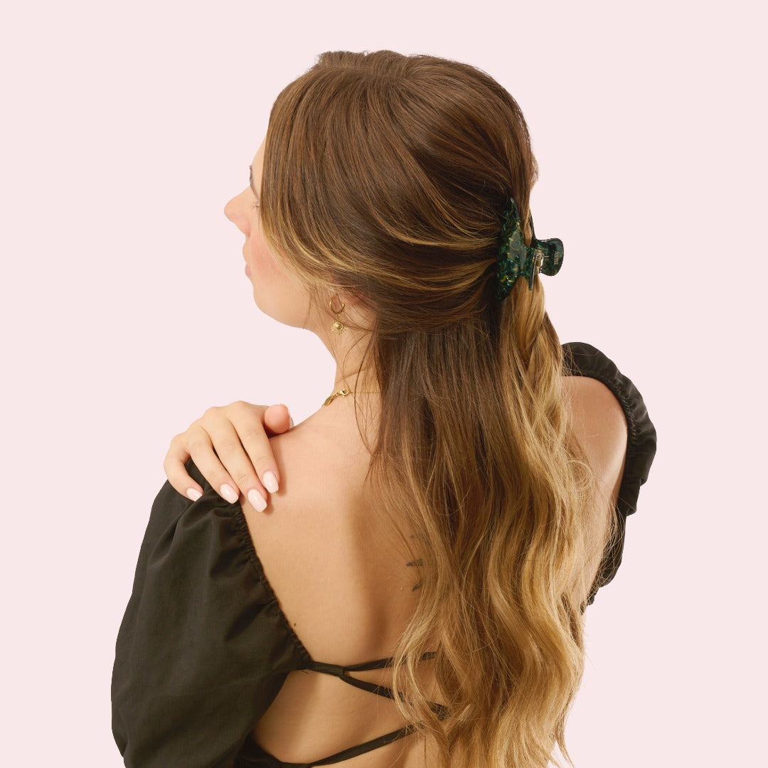 Clara Clip medium Smaragd Grün