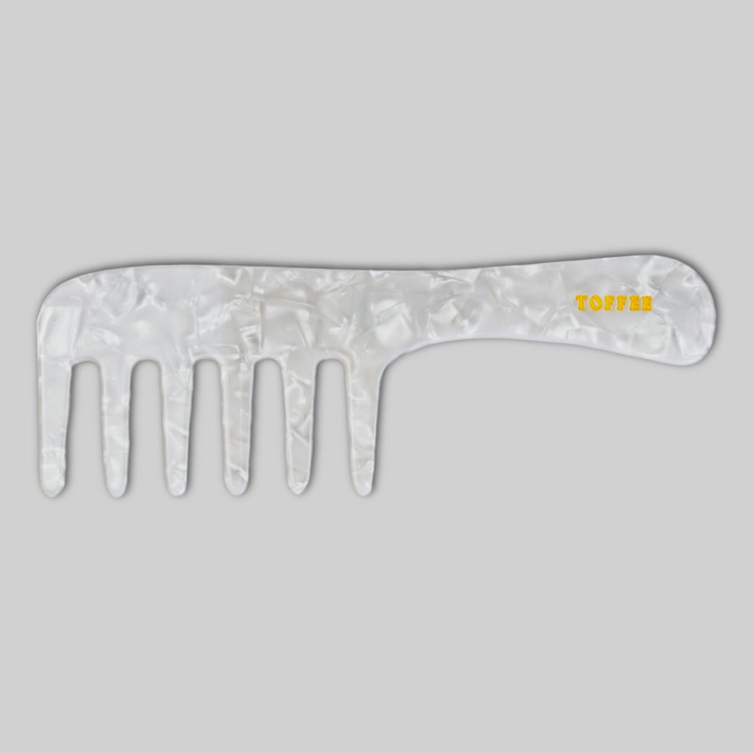 Locken Haarkamm in Pearl Weiss