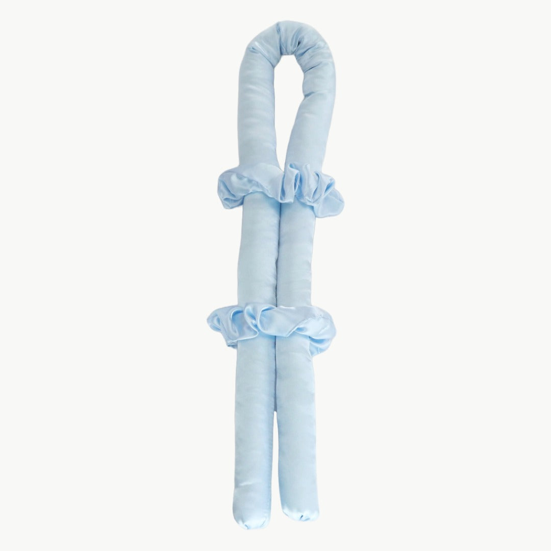Satin Hitzefreier Lockenwickler mit Haarklammer Baby Blau