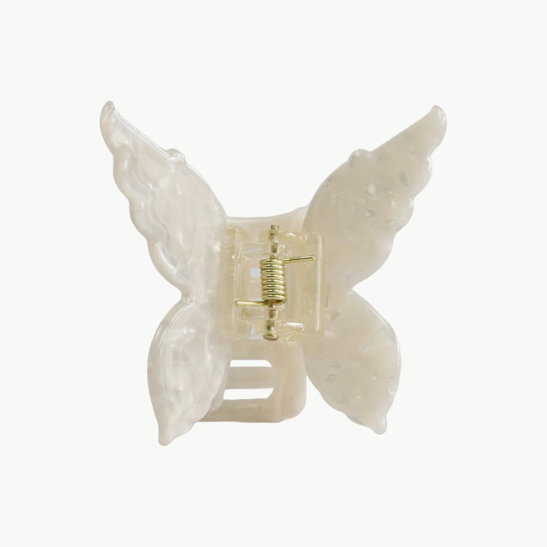 Schmetterling Haarspange Perl Weiss