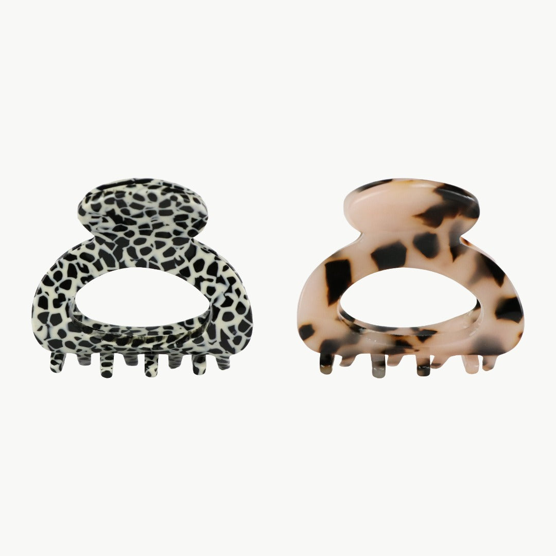 Perfektes Duo mini Haarklammern Schwarz-Weiss und Light Tortoise