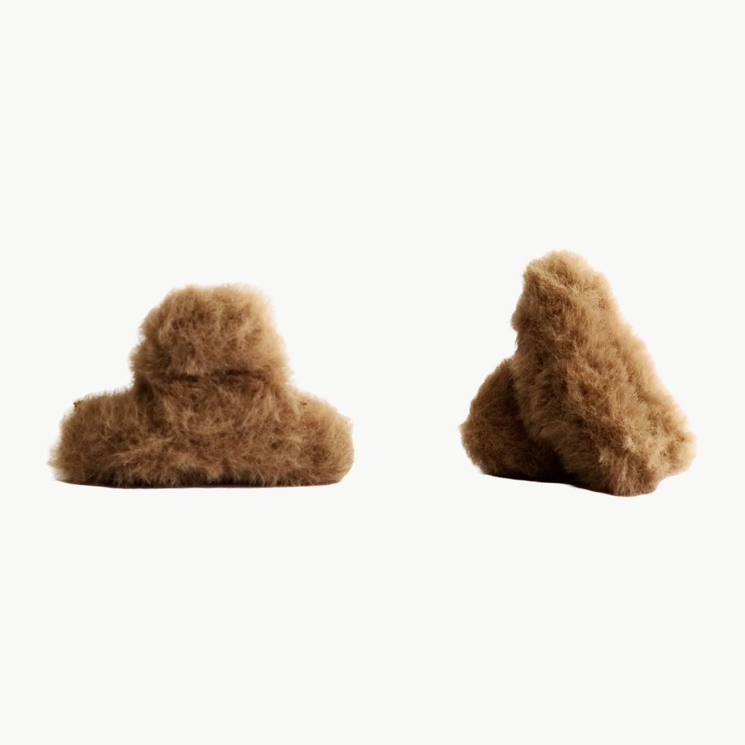 Furry Wölkchen Haarklammern mini Teddy Braun
