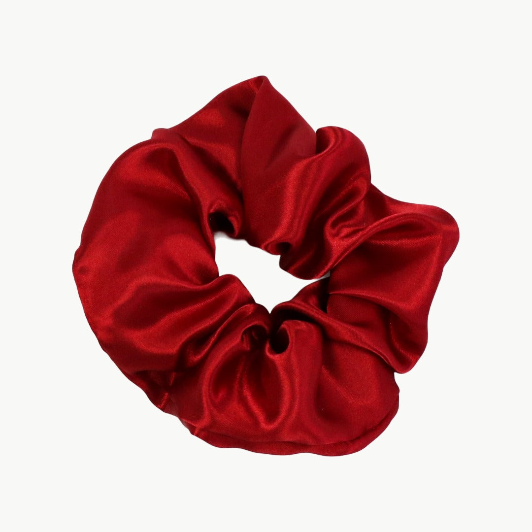 Satin Haargummi Scrunchie XL Weinrot