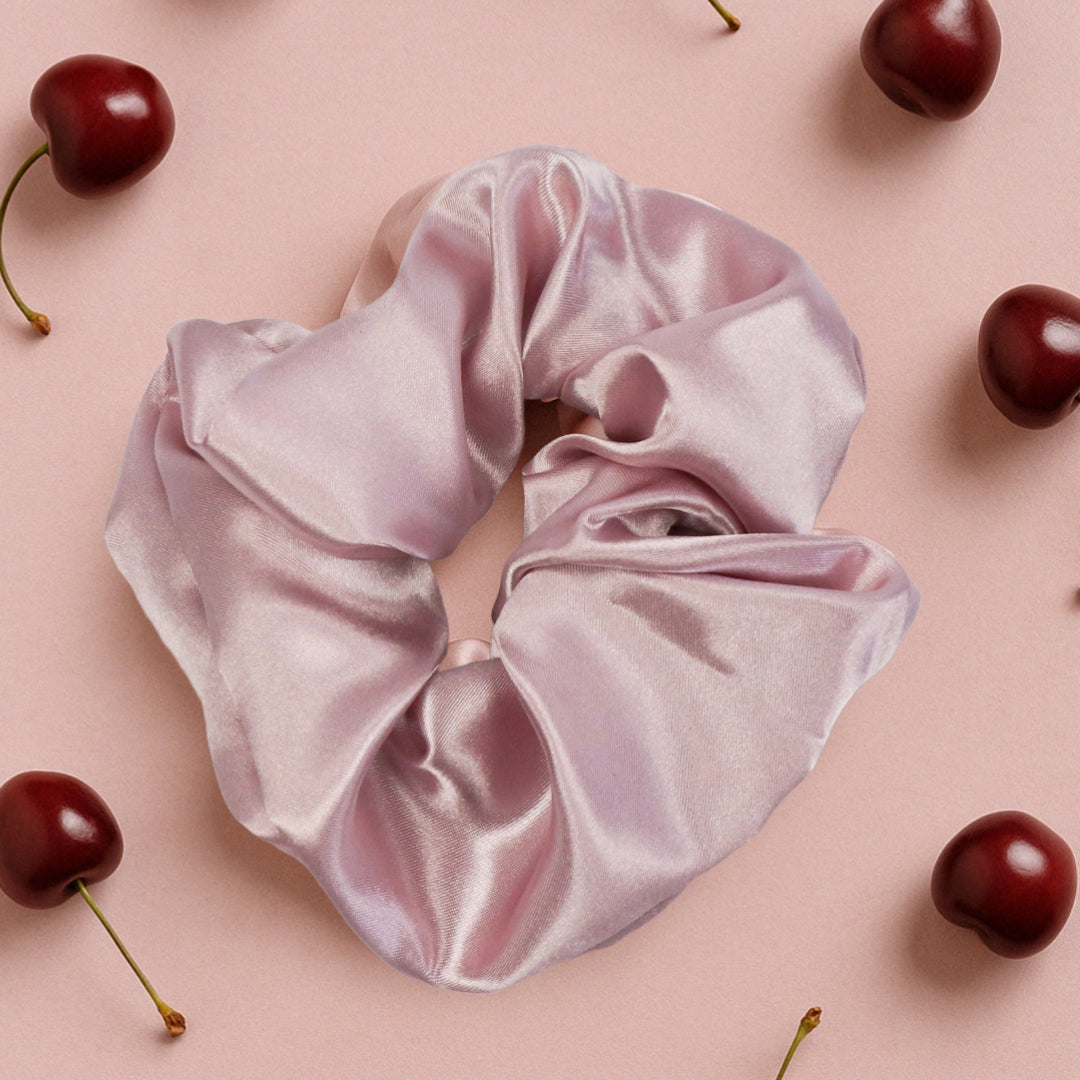 Satin Haargummi Scrunchie XL Altrosa