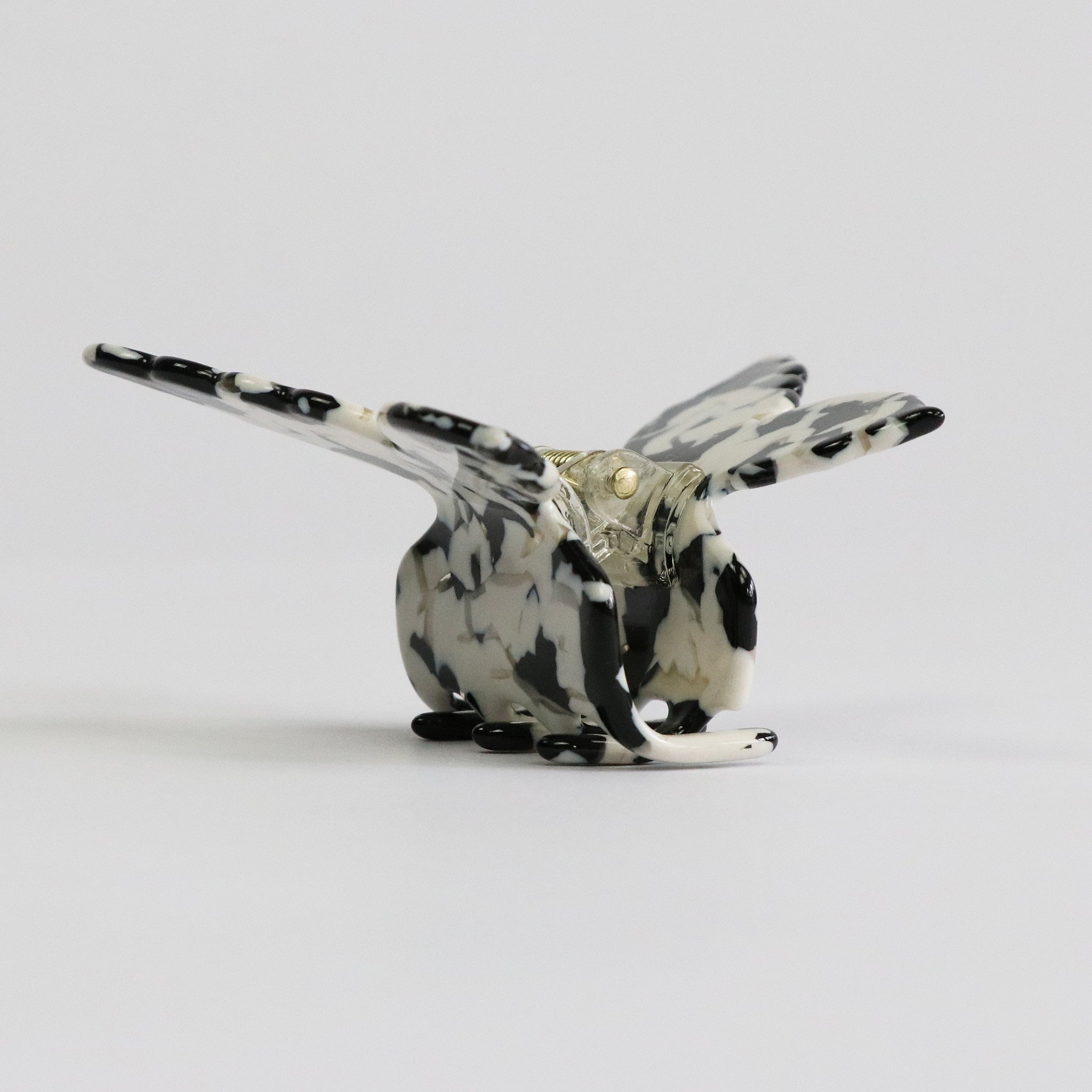 Schmetterling Haarspange Stracciatella Schwarz-Weiss