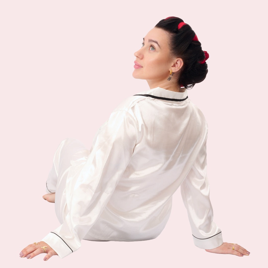 Satin Hitzefreier Lockenwickler Weinrot