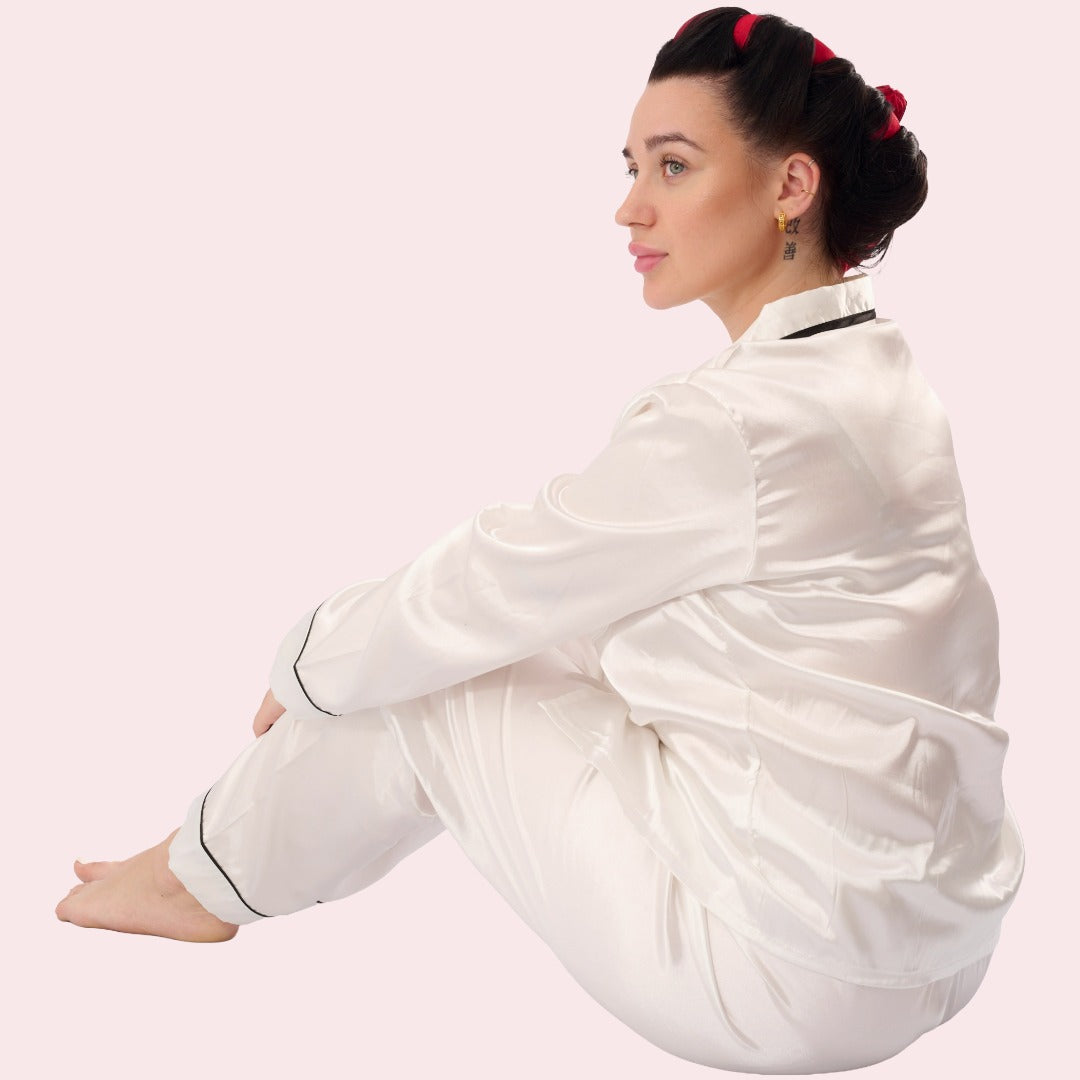 Satin Hitzefreier Lockenwickler Weinrot