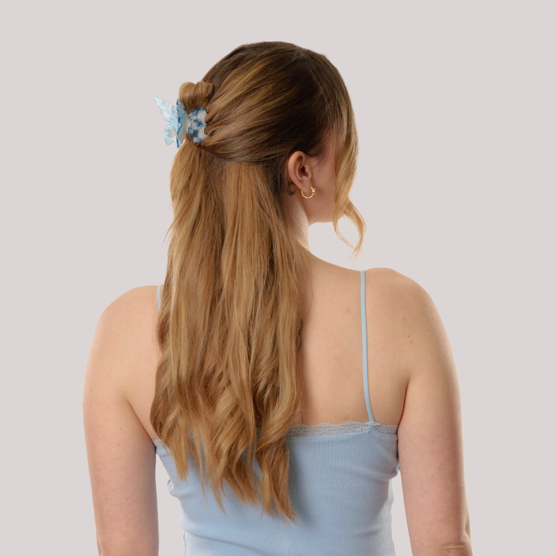 Schmetterling Haarklammer in Ocean Blue