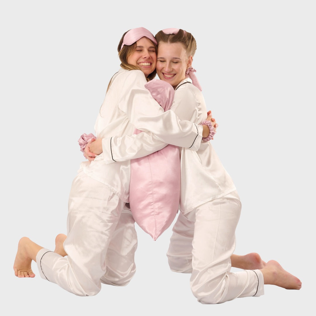 Satin Anti-Haarbruch Kissenbezug Altrosa