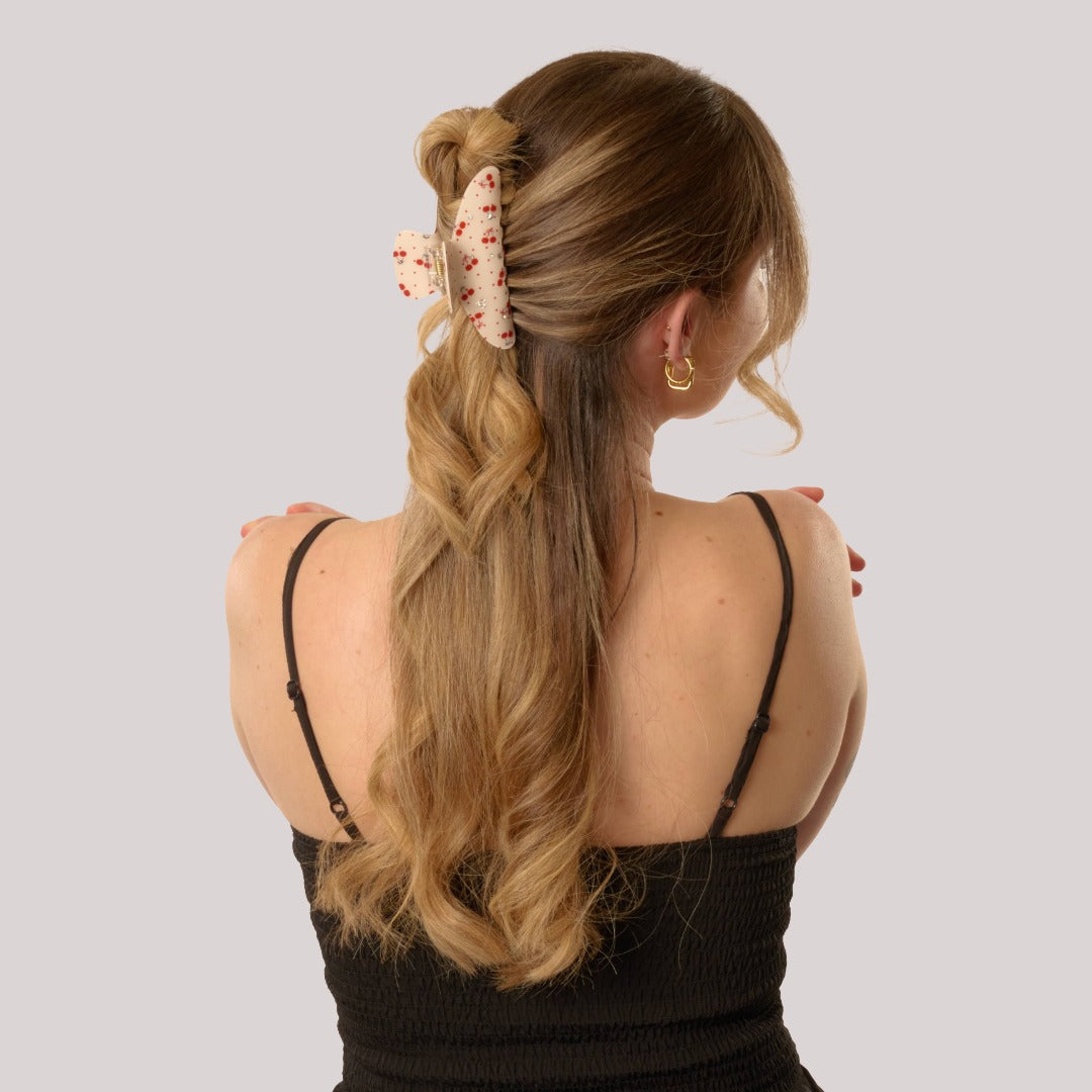 Cherry Crush Haarklammer mit Kirschmuster