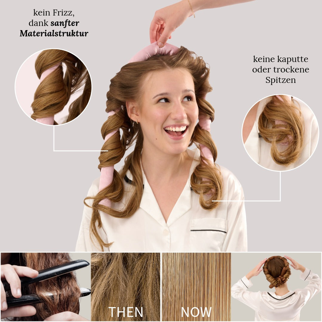 Satin Hitzefreier Lockenwickler Altrosa