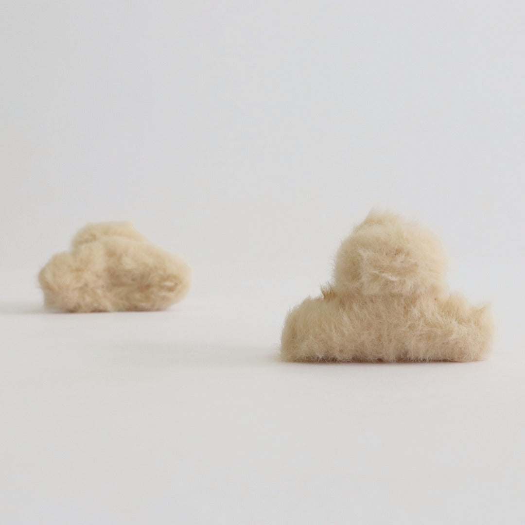Furry Wölkchen Haarklammern mini Beige