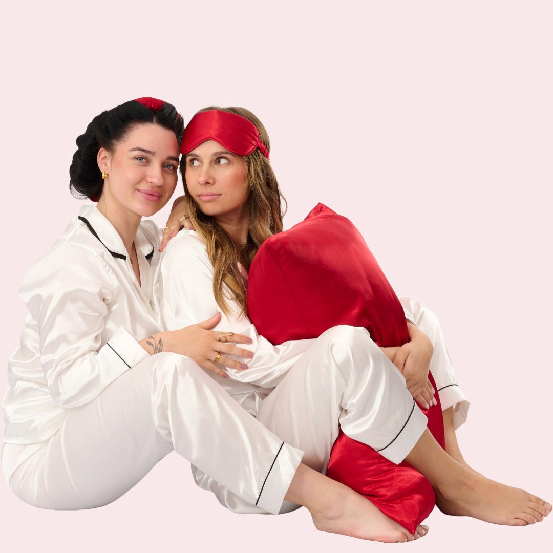 Satin Dream Set in Weinrot