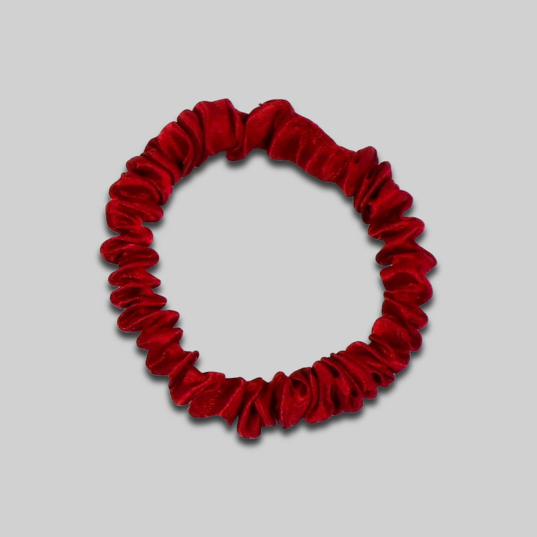 Satin Haargummi Scrunchie mini Weinrot