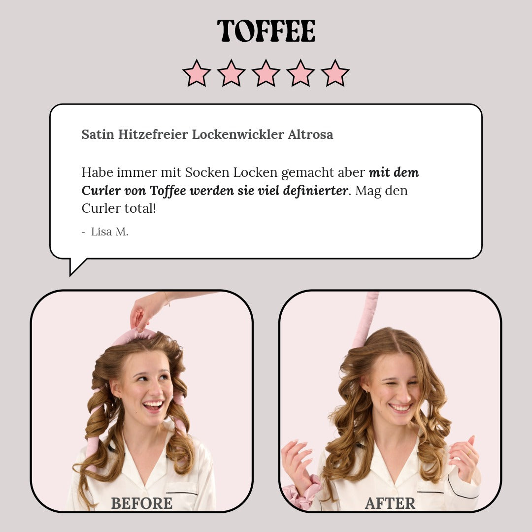 Satin Hitzefreier Lockenwickler Altrosa