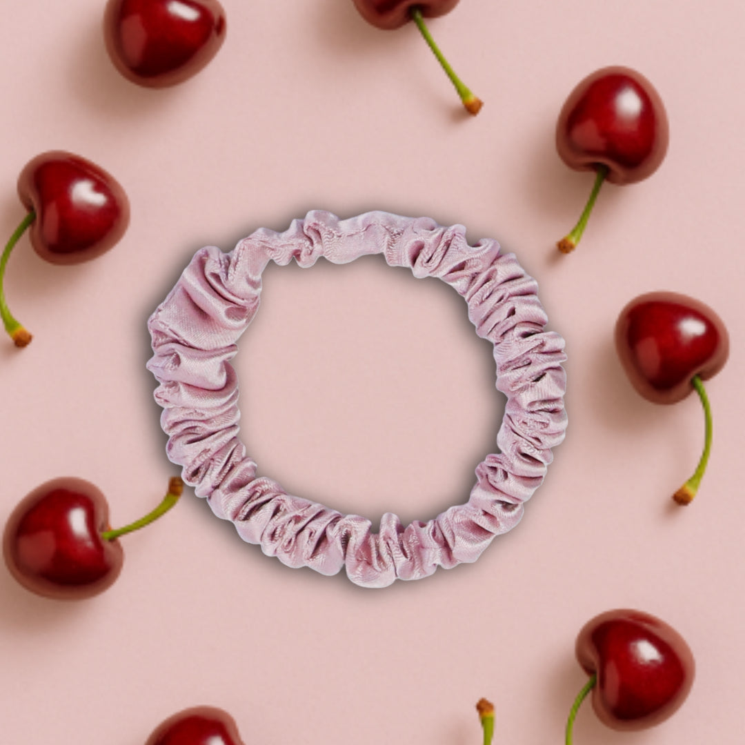 Satin Haargummi Scrunchie mini Altrosa