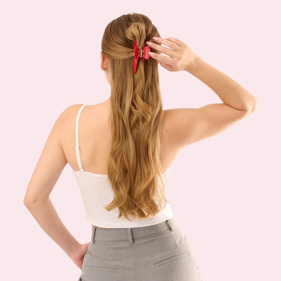 Haarklammer Bundle Parisienne in Scharlach Rot