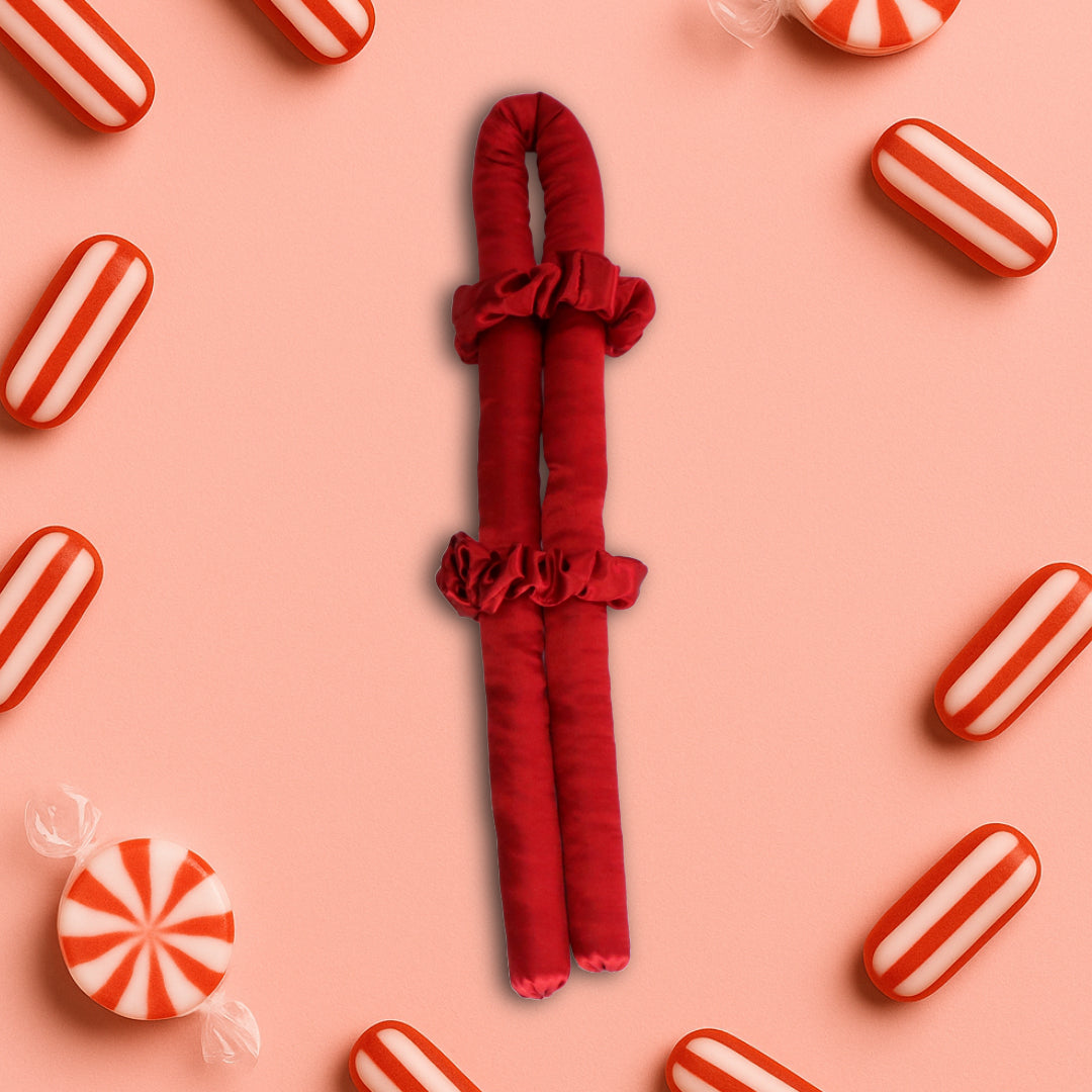 Satin Hitzefreier Lockenwickler Weinrot