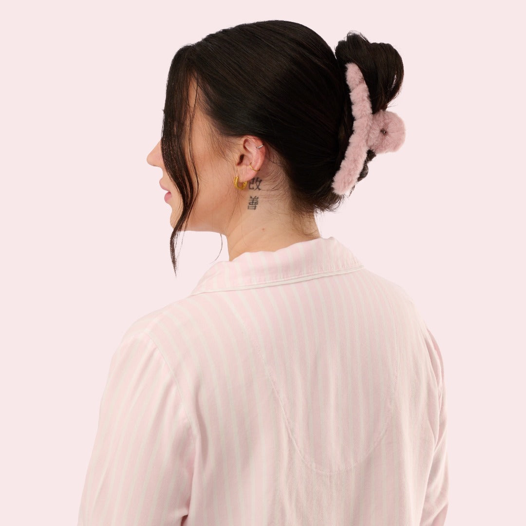 Furry Haarspange XL Pastel Rosa