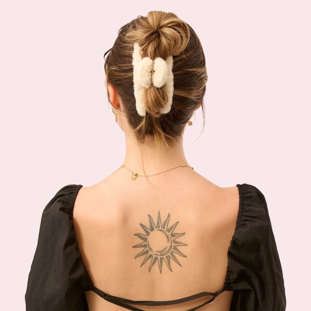 Furry Haarspange XL Vanilla Weiss