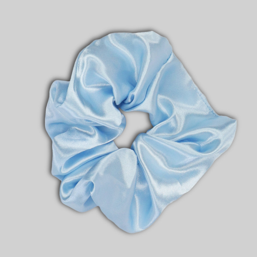 Satin Haargummi Scrunchie XL Baby Blau