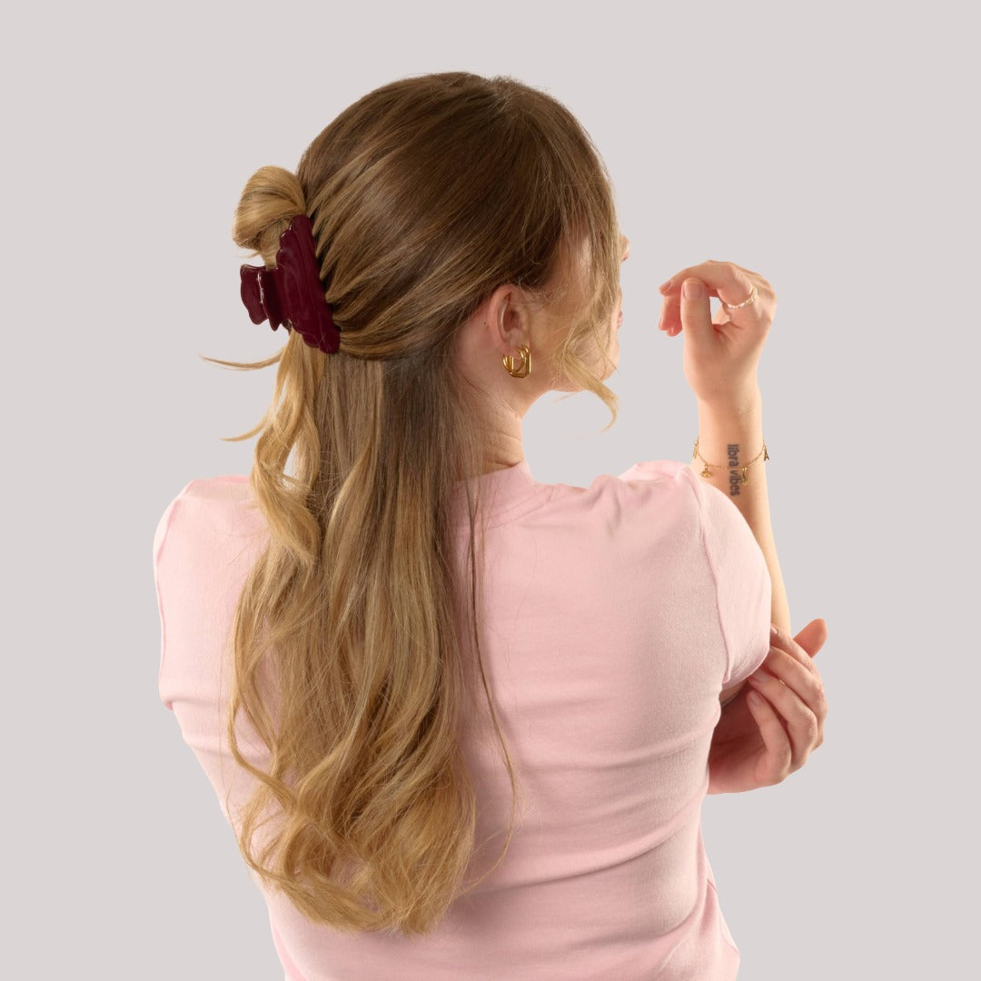 Teddy Haarklammer in Burgundy