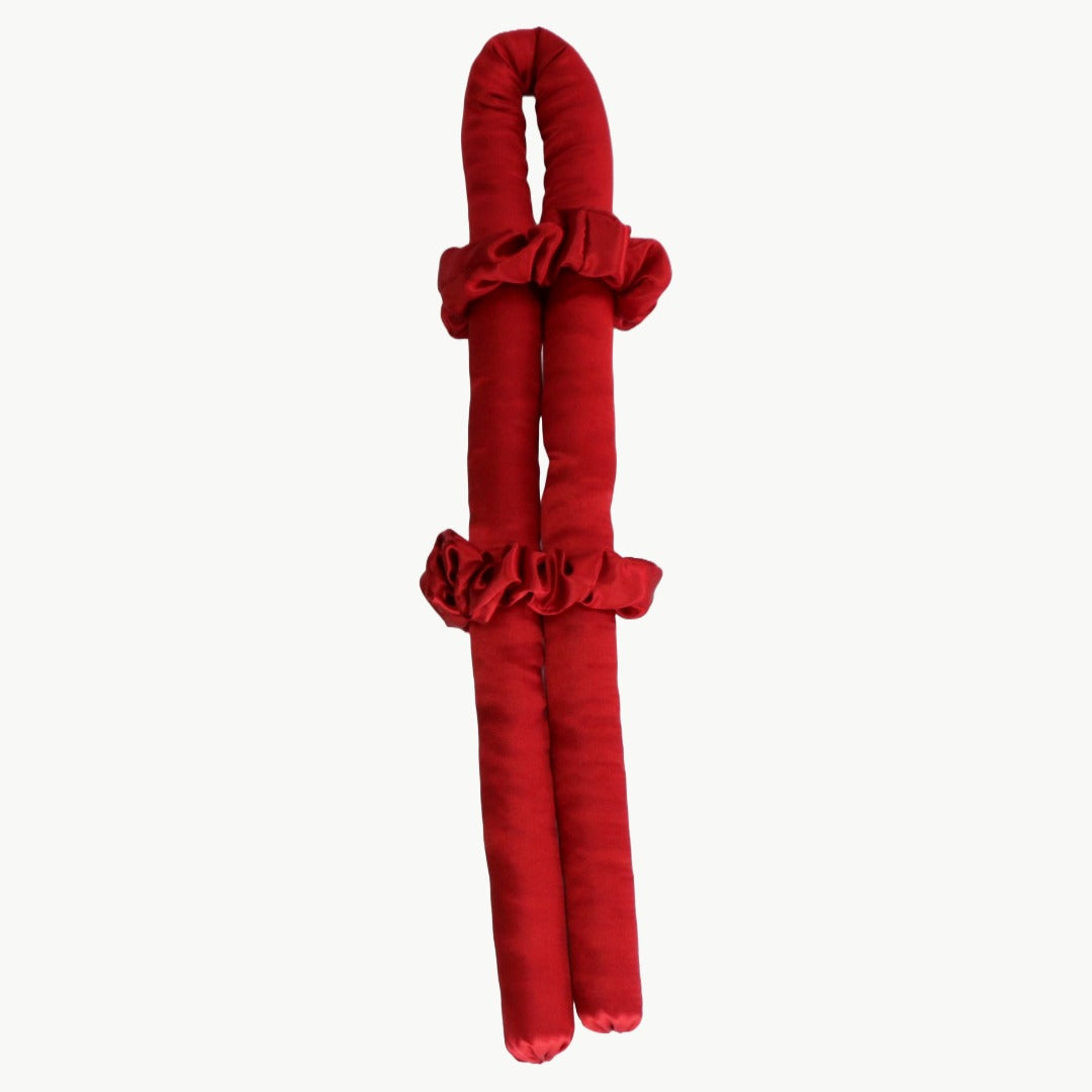 Satin Hitzefreier Lockenwickler Weinrot