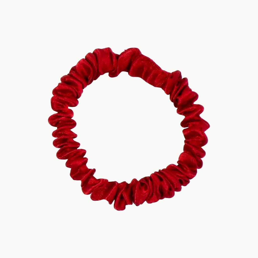 Satin Haargummi Scrunchie mini Weinrot