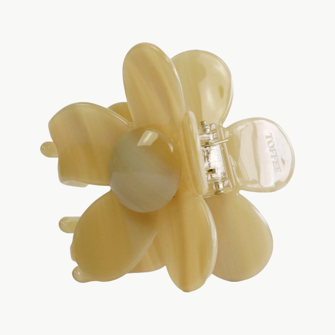 Blumen Haarspange in Shiny Beige