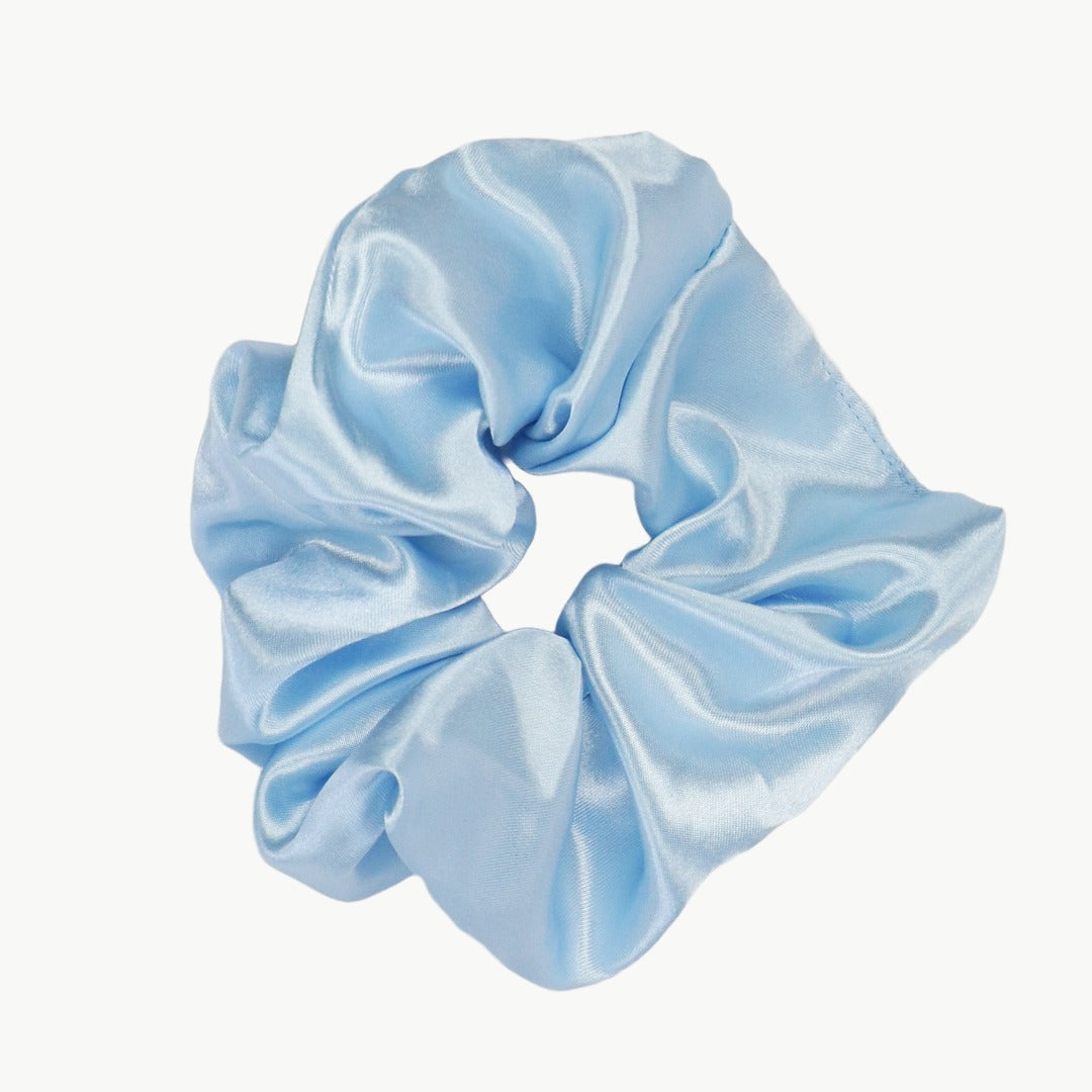 Satin Haargummi Scrunchie XL Baby Blau