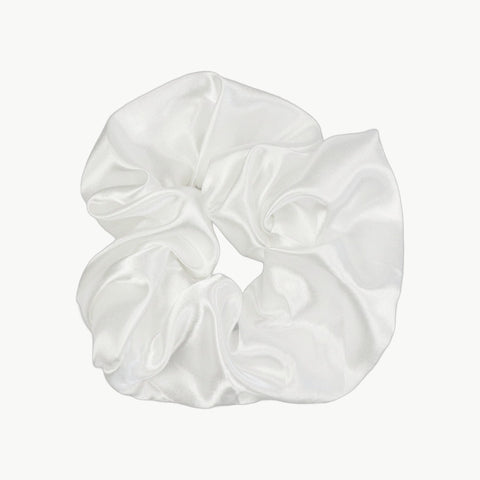 Satin Scrunchie XL – Schnee Weiss